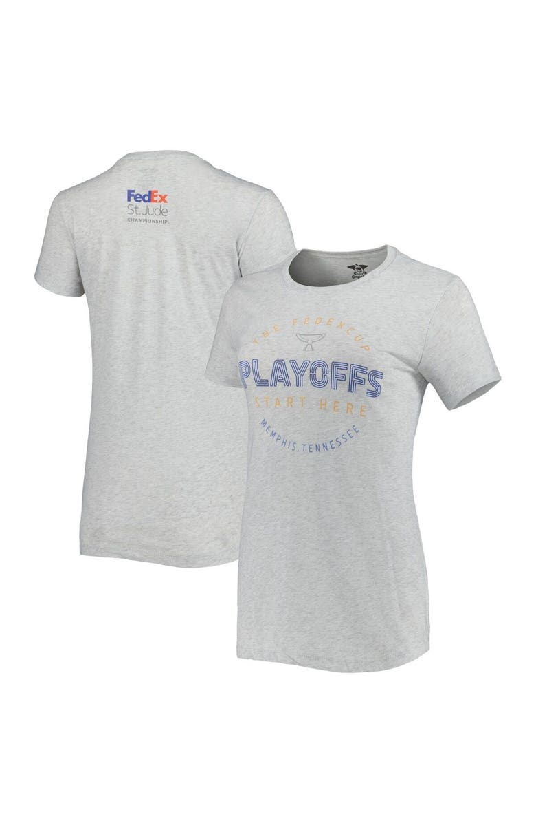 IMPERIAL Women's Imperial Gray FedEx St. Jude Championship Playoffs Start Here Tri-Blend T-Shirt, Main, color, Gray