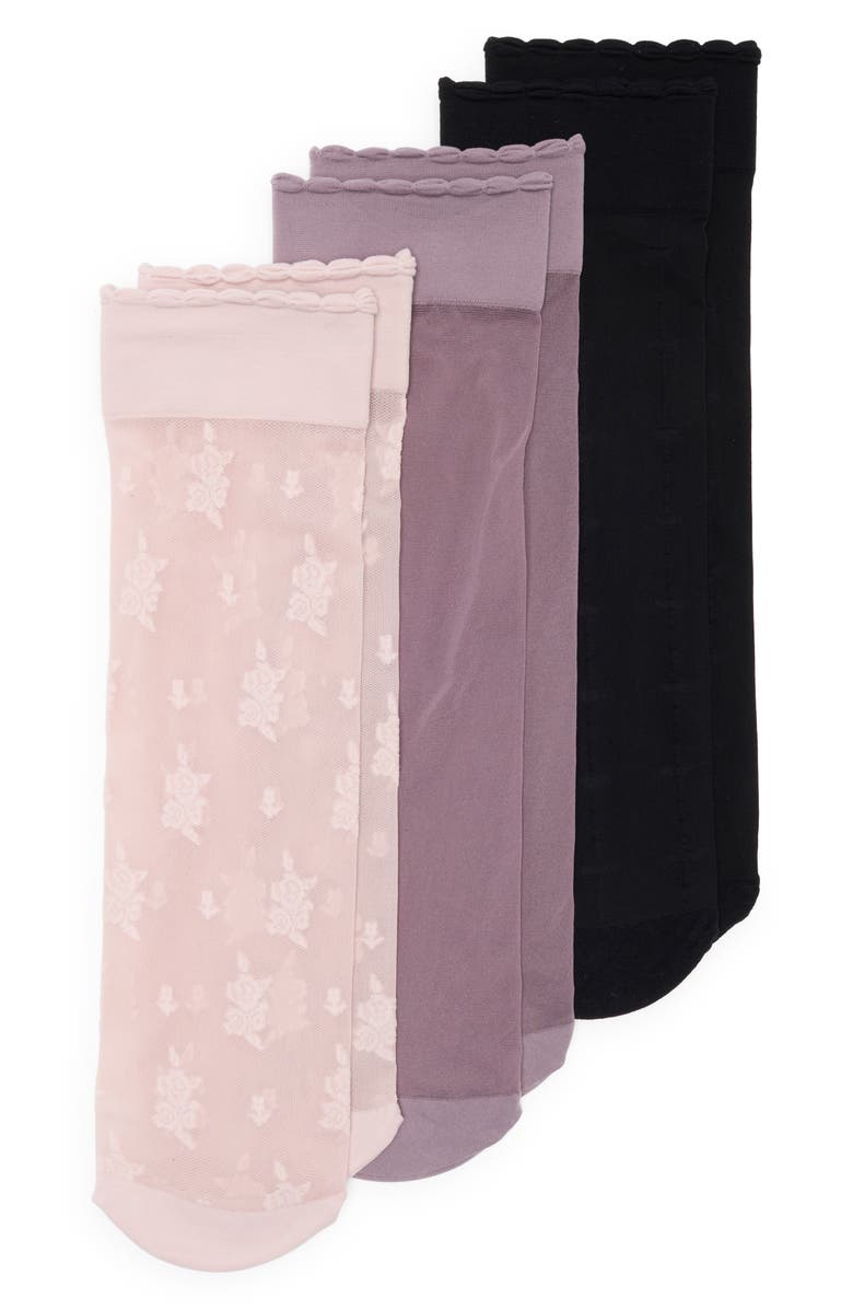 NORDSTROM RACK Assorted 3-Pack Sheer Trouser Socks, Main, color,