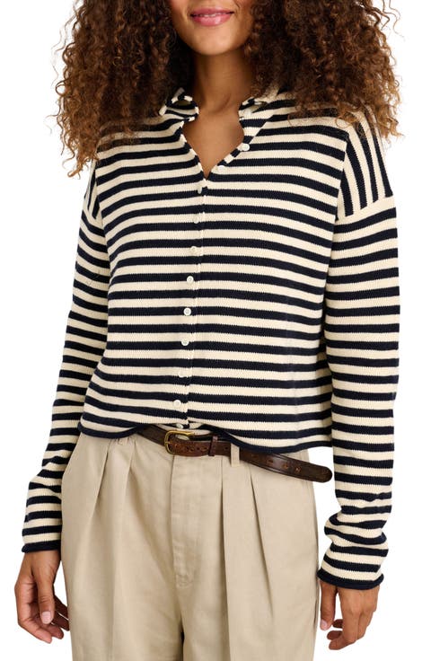 Taylor Stripe Cotton & Cashmere Cardigan