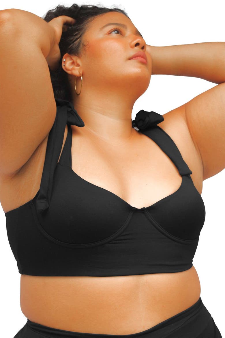 Emma Underwire Bikini Top, Alternate, color, Black