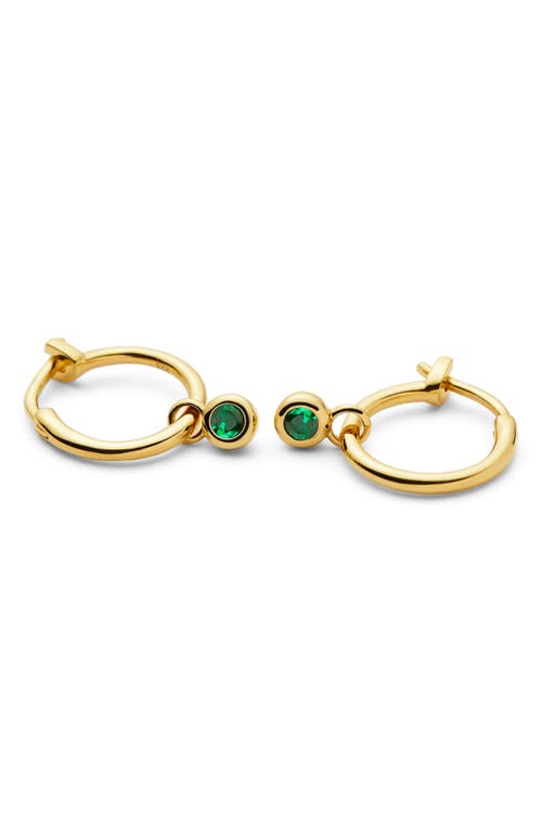 Missoma Tennis Charm Mini Hoop Earrings In Brown