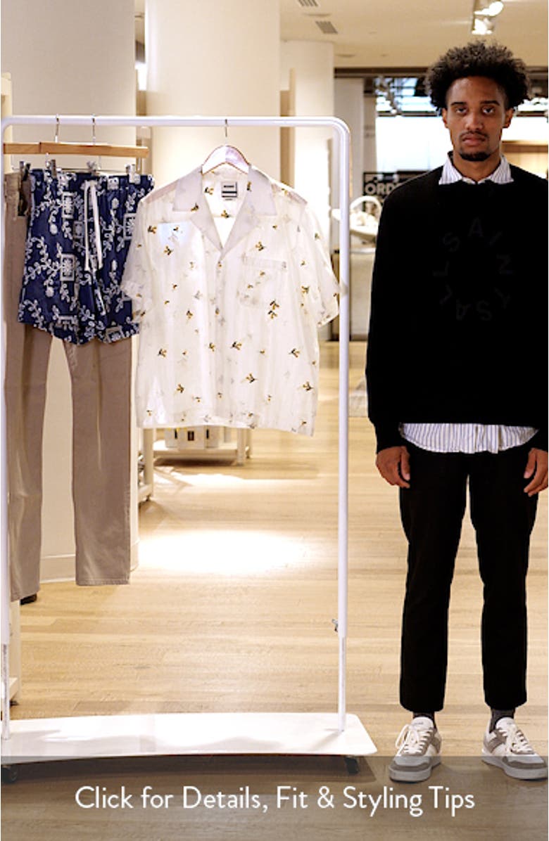 Madison Floral Cotton & Lyocell Plissé Camp Shirt, sales video thumbnail