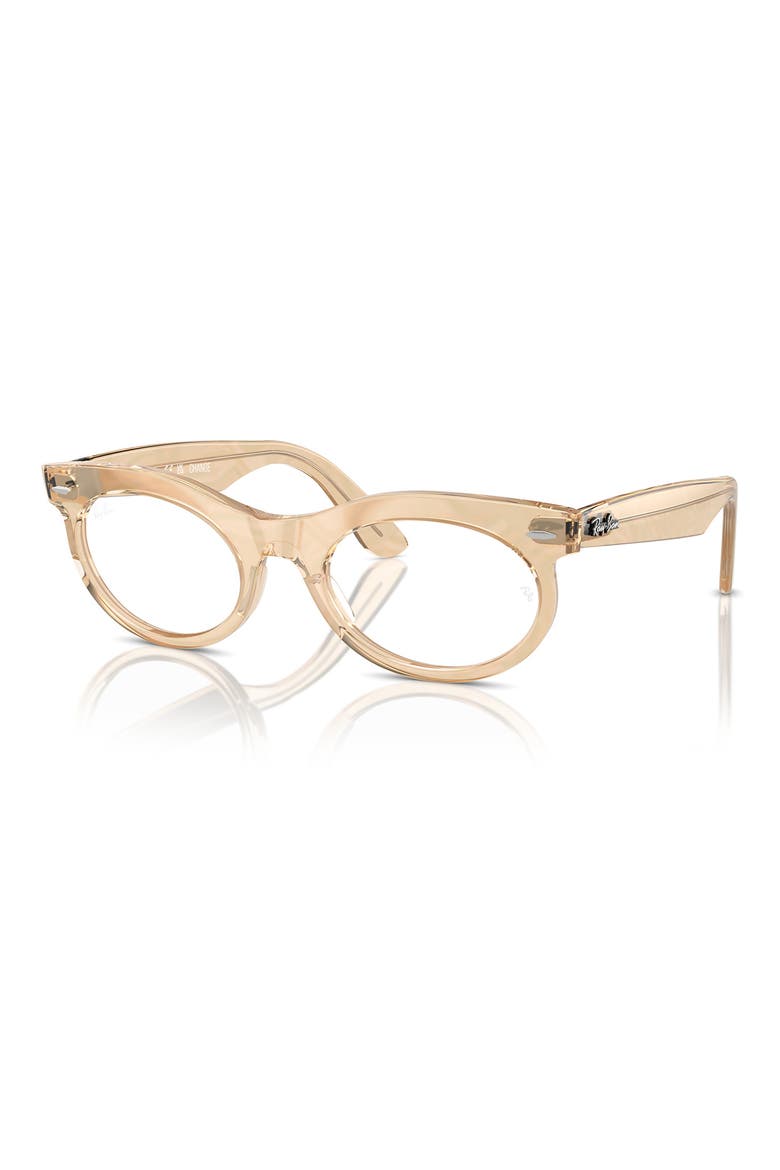 53mm Oval Optical Glasses, Alternate, color, BROWN