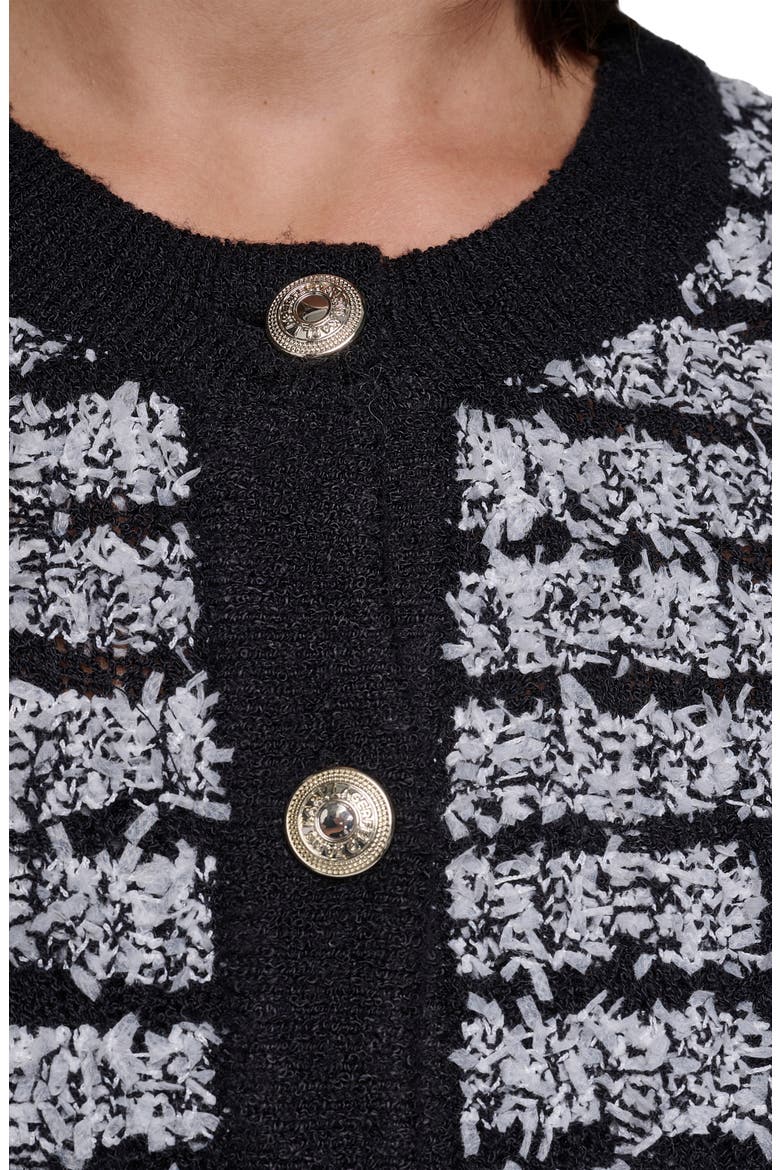 Striped 4-Pocket Cardigan, Alternate, color, BLACK/ SOFT WHITE