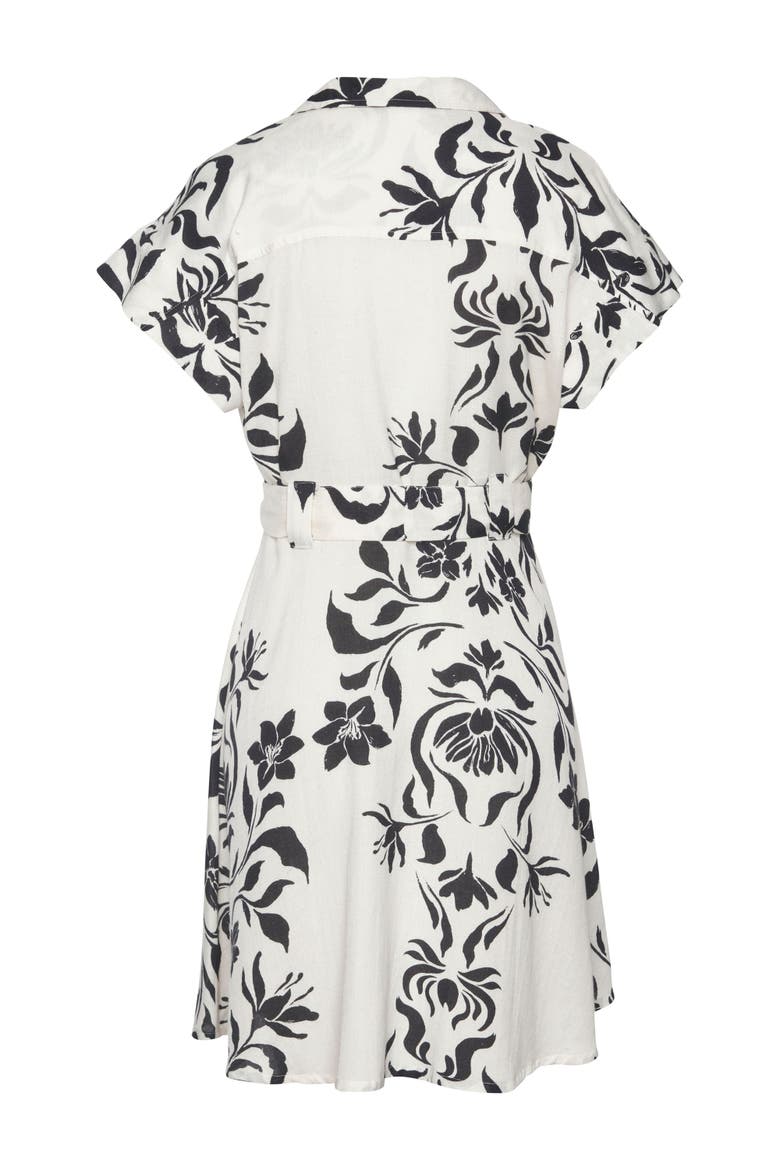 Belted Shirt Dress, Alternate, color, Beige & Black
