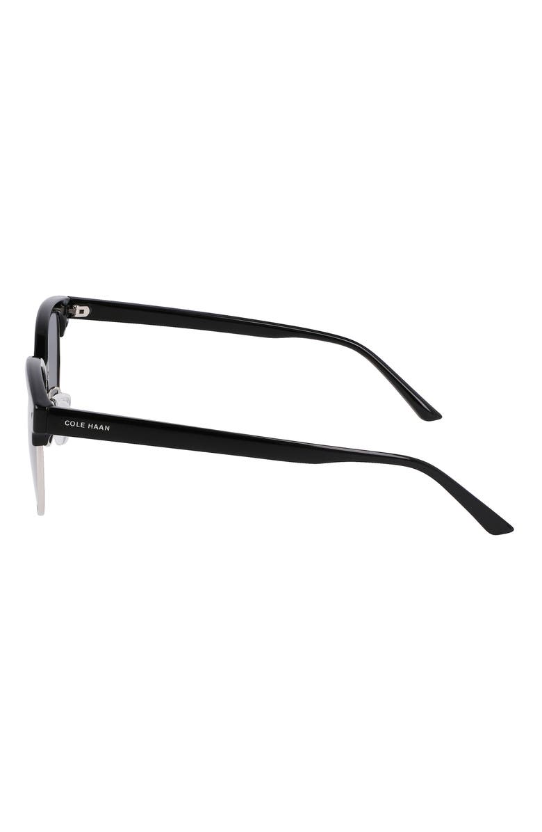 Cole Haan 55mm Half Rim Polarized Sunglasses, Alternate, color, Black