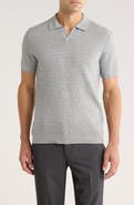 Robert Barakett Rylan Johnny Collar Cotton Blend Polo Sweater