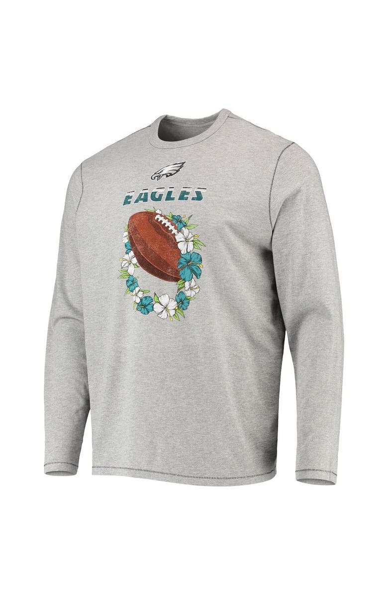 Tommy Bahama Men's Tommy Bahama Heathered Gray Philadelphia Eagles Sport Lei Pass Long Sleeve T-Shirt, Alternate, color,