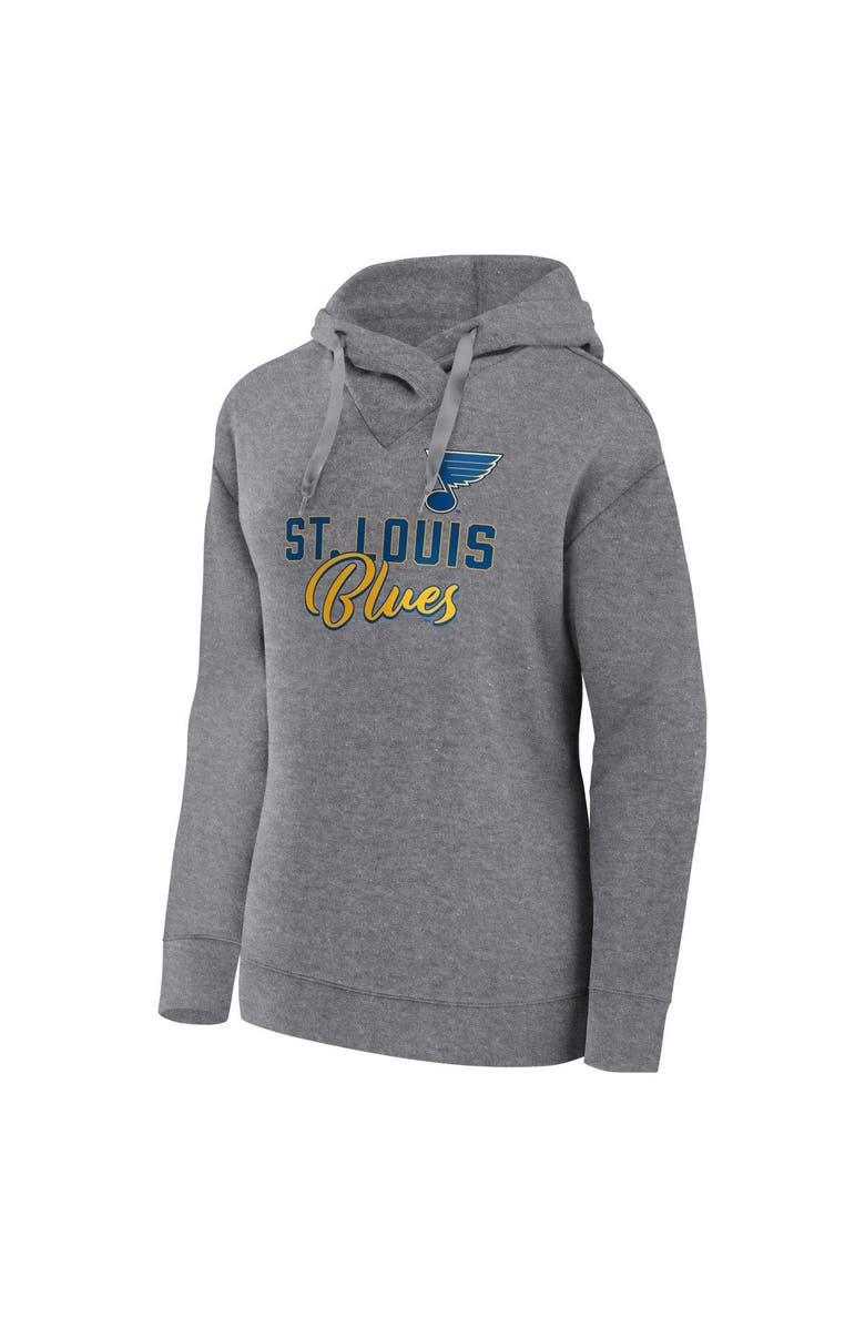 FANATICS Women's Fanatics Branded Heather Gray St. Louis Blues Script Favorite Pullover Hoodie, Alternate, color, Heather Gray