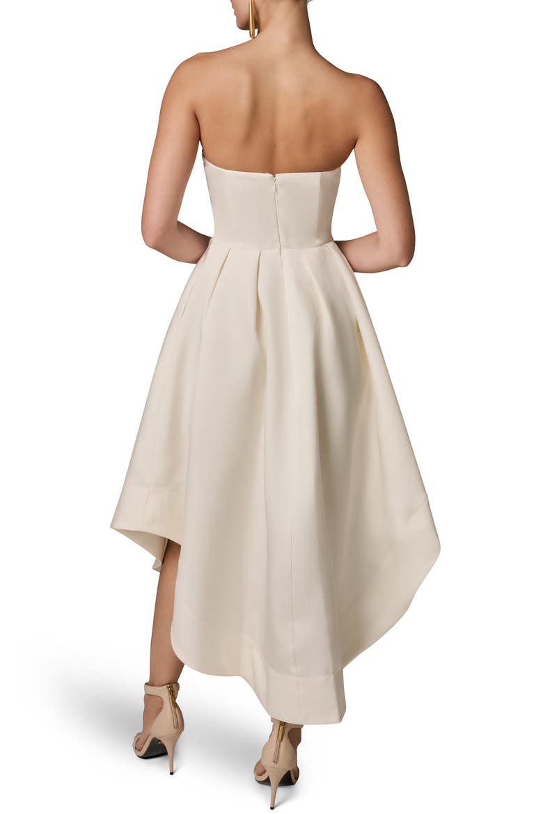 Strapless Satin Gown, Alternate, color, CREAM