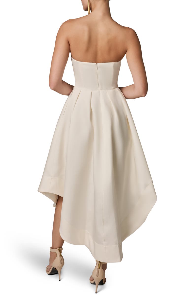 Donna Karan New York Strapless Satin Gown, Alternate, color, Cream