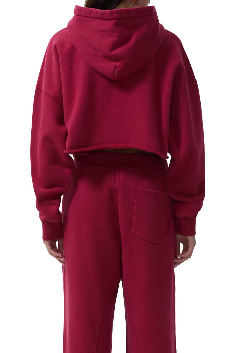 Darius Crop Cotton Hoodie, Alternate, color, RIO RED