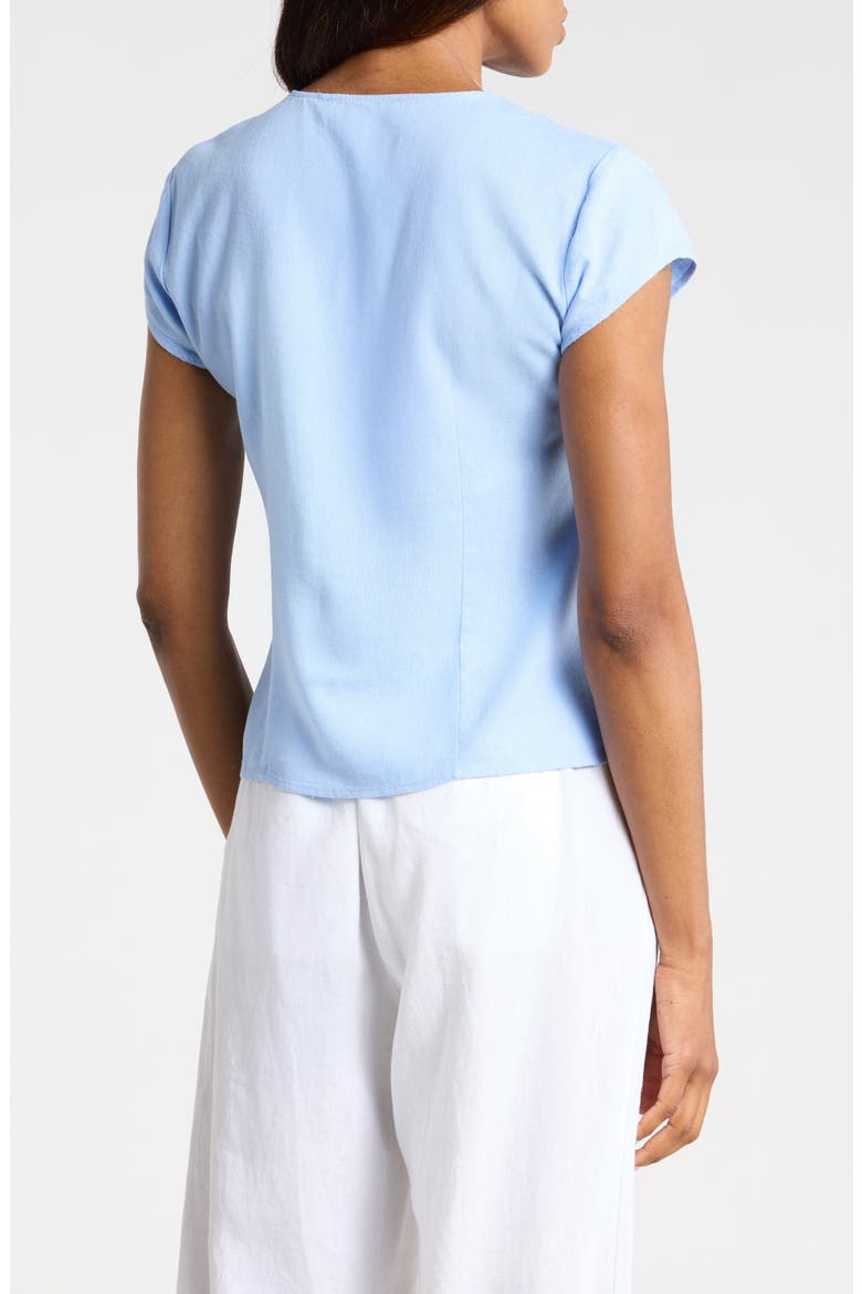 Ruffle Tie Front Top, Alternate, color, HYDRANGEA