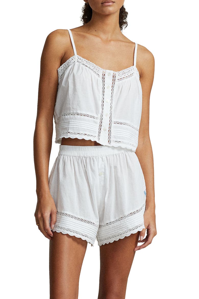 Cotton Voile Short Pajamas, Alternate, color, WHITE CLOUD
