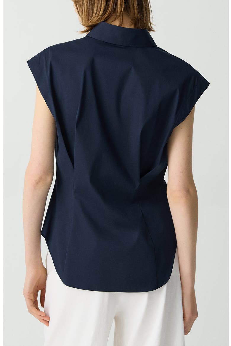 Cap Sleeve Button-Up Shirt, Alternate, color, NEW NAVY