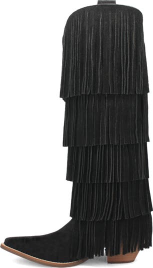 Wild Child Fringe Knee High Western Boot