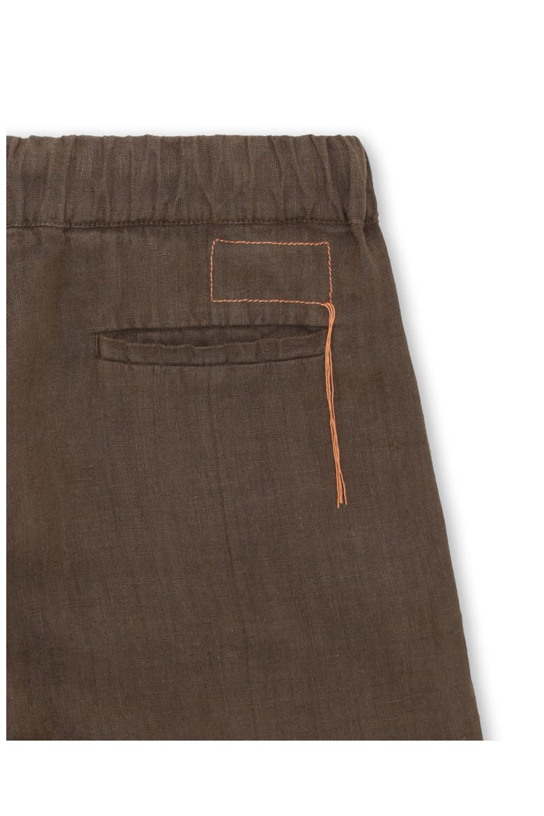 Jaleh Drawstring Linen Trousers, Alternate, color, BROWN