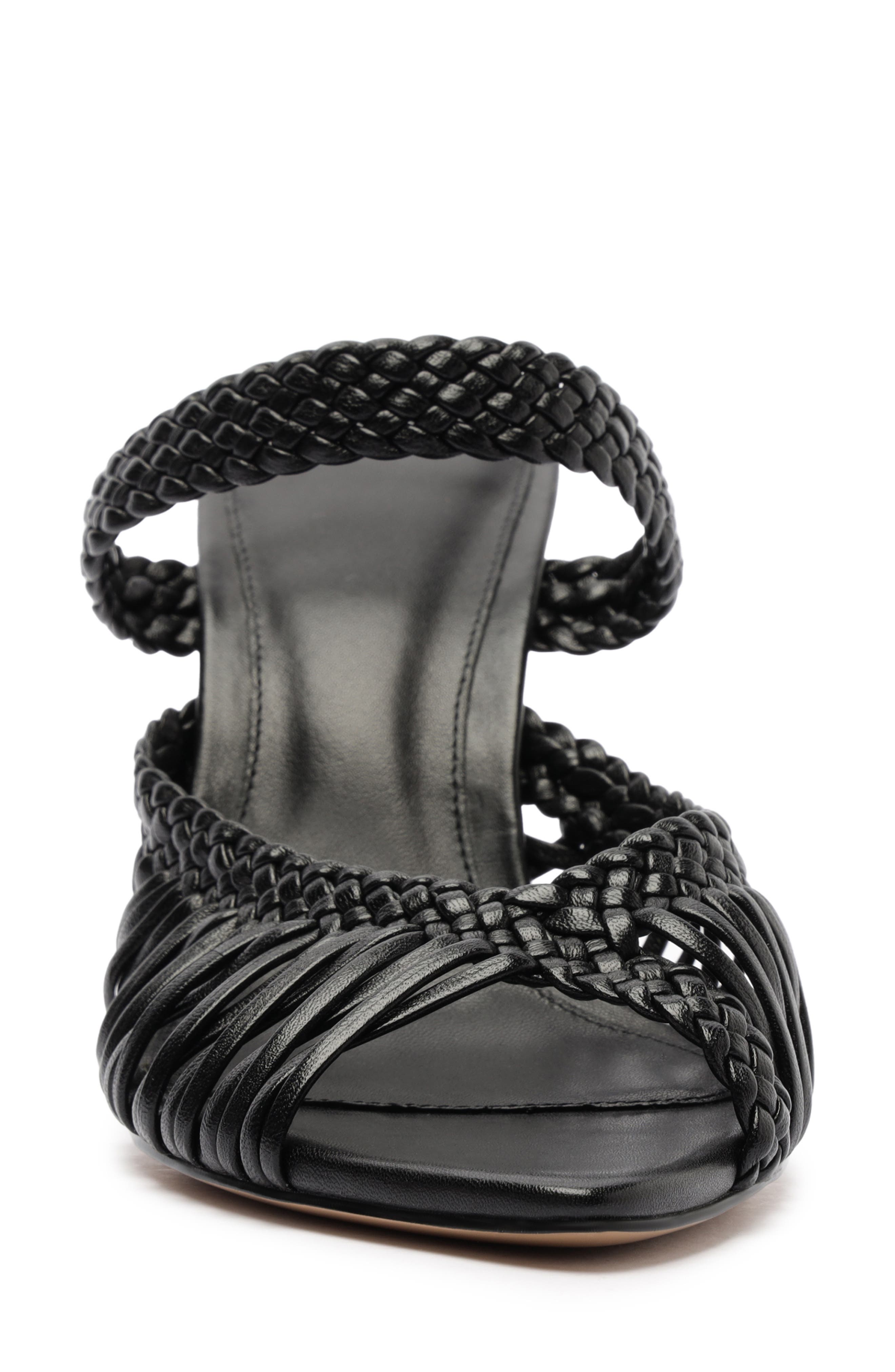 Alexandre Birman Agatha Peep Toe Slide Sandal, Alternate, color, Black