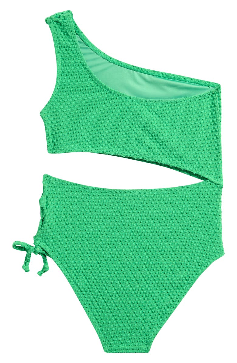 Ava & Yelly Kids' Cutout One-Piece Swimsuit, Alternate, color, Kelly Green