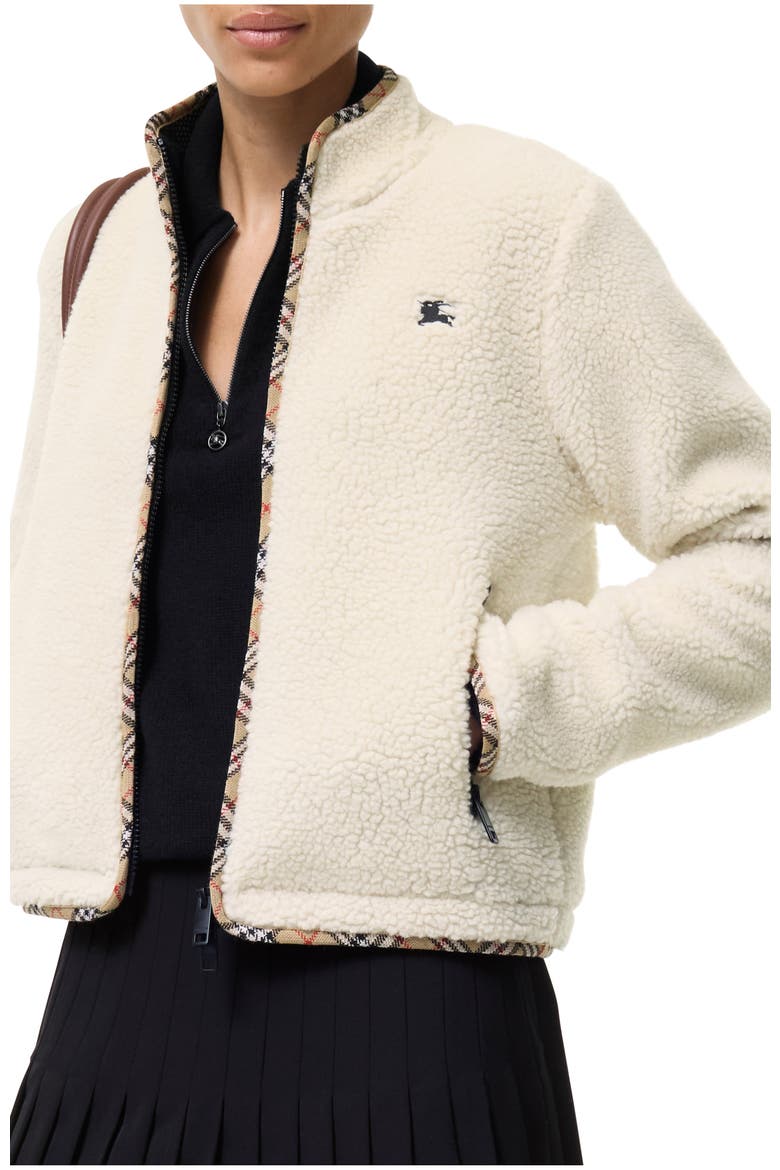 Cropped Wool Cashmere Blend Fleece Jacket, Main, color, Tundra white