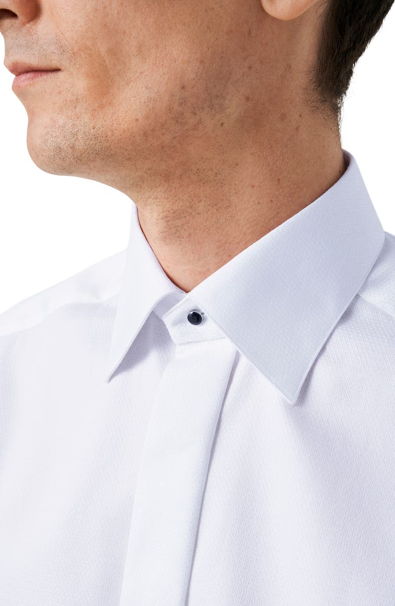 Eton Slim Fit Diamond Weave Tuxedo Shirt, Alternate, color, White