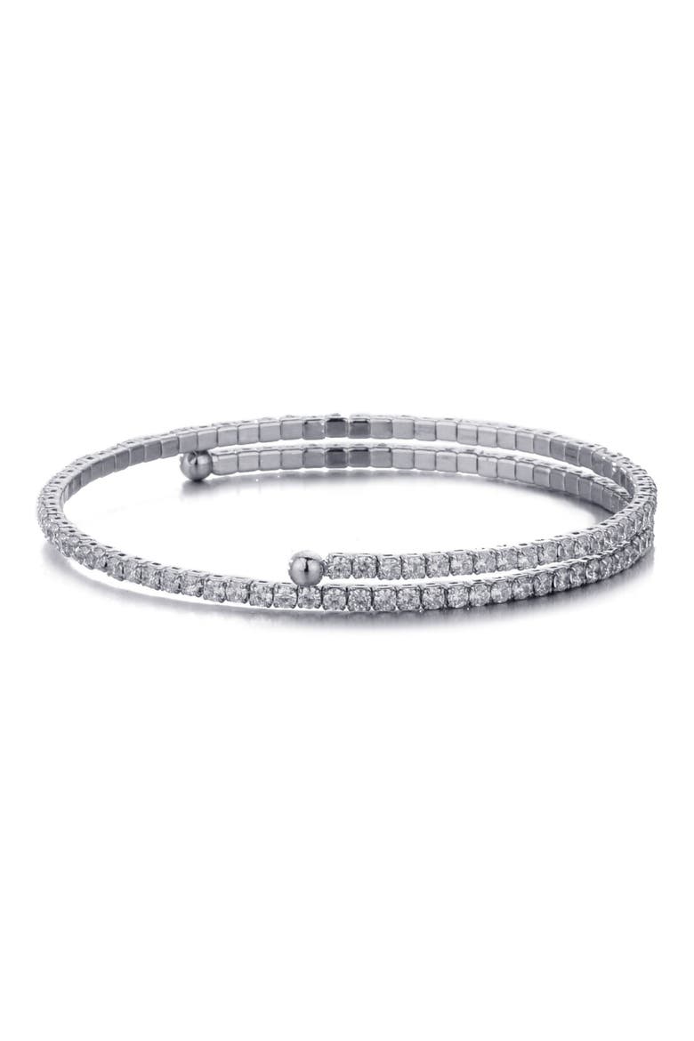 Crystal Coil Wrap Bracelet, Main, color, SILVER
