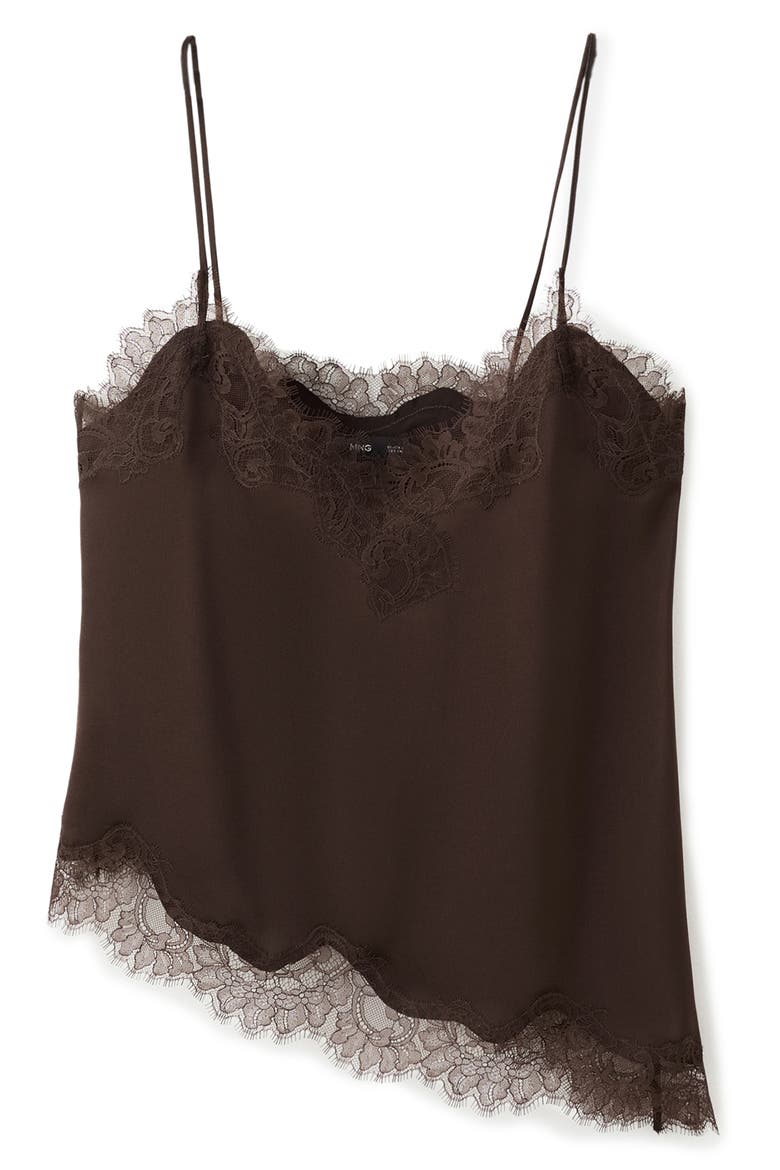 Tity Lace Trim Camisole, Alternate, color, BROWN