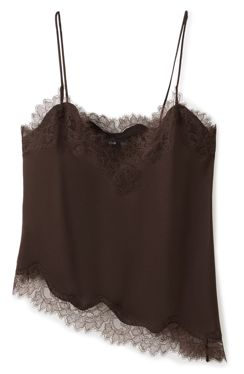 MANGO Tity Lace Trim Camisole, Alternate, color, 