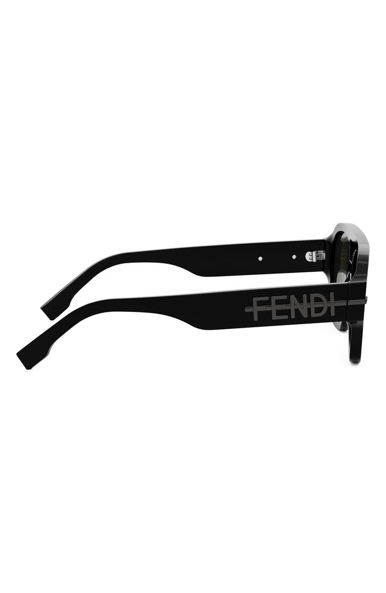 Fendi 'Fendigraphy 55mm Geometric Sunglasses, Alternate, color, Shiny Black / Smoke