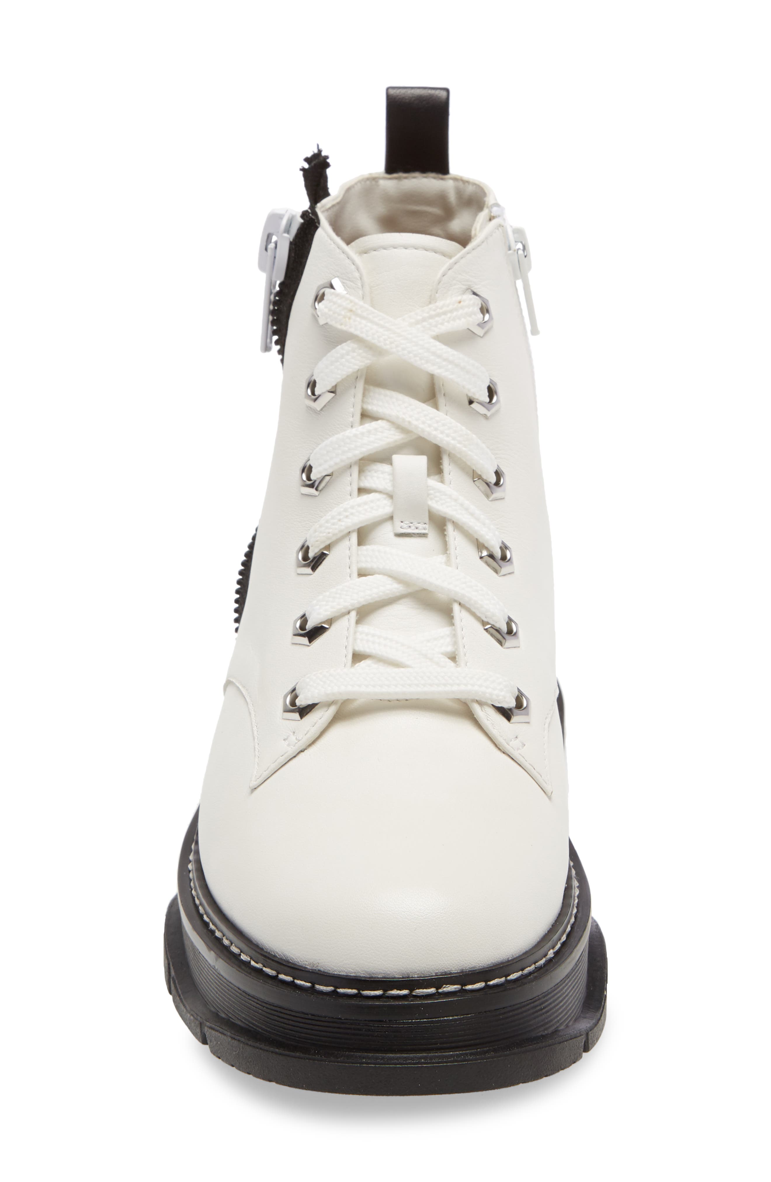 Linea Paolo Bolton High Top Sneaker, Alternate, color, Wht/Blk