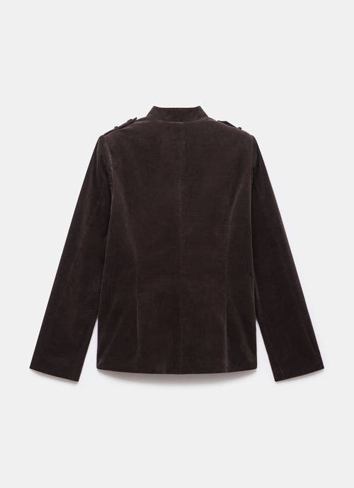 Mint Velvet Corduroy Military Jacket In Brown