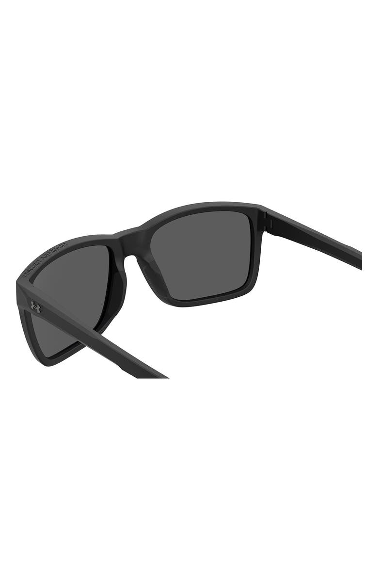 Under Armour 58mm Polarized Rectangular Sunglasses, Alternate, color, Matte Black 2/ Grey Blue Polar