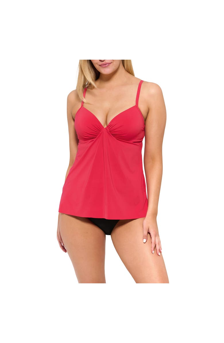 Christina Essentials Tops Pushup Draped Tankini, Main, color, 