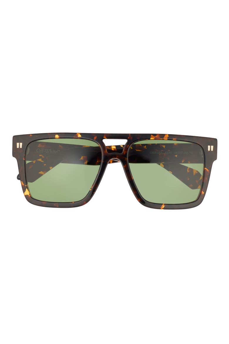 56mm Springfield Shield Sunglasses, Main, color, BROWN HAVANA/ GREEN