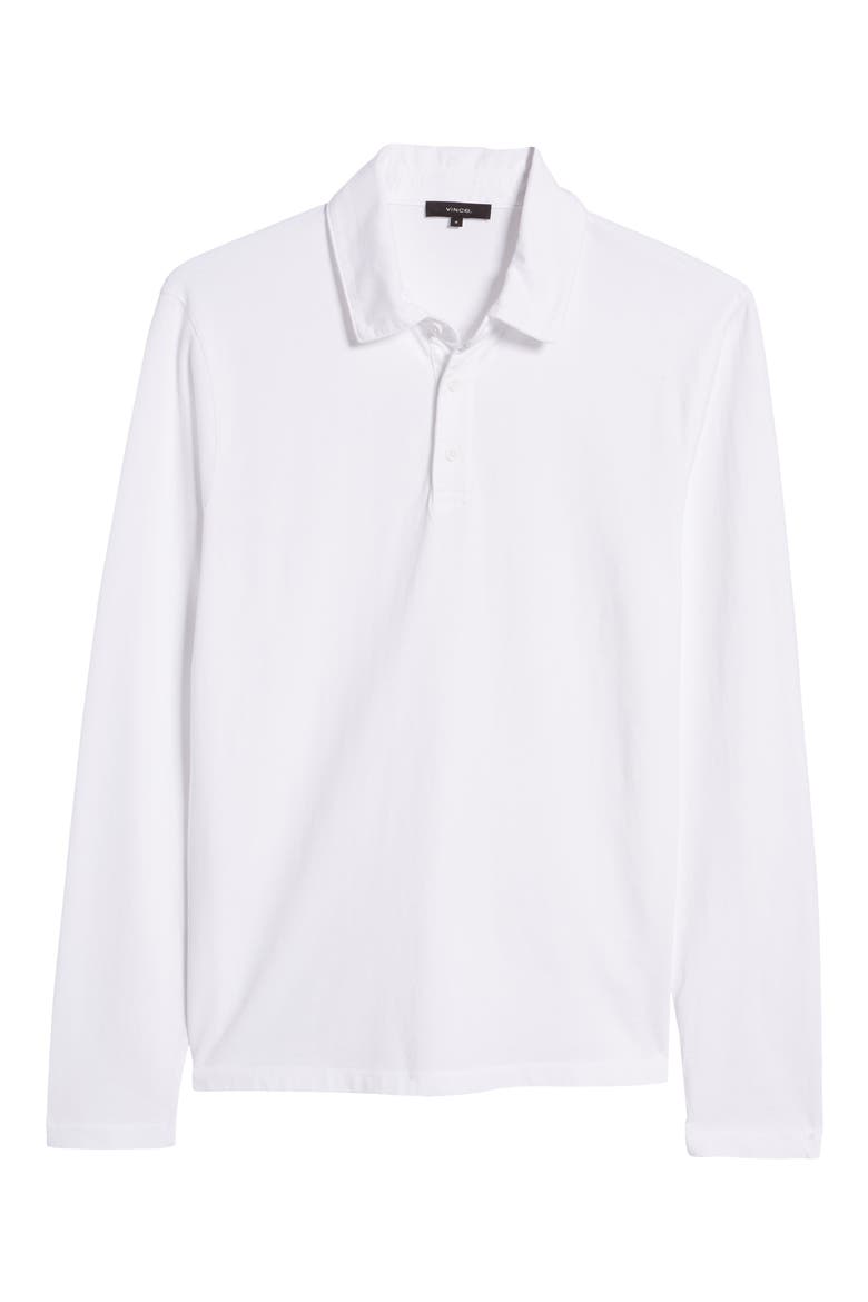 Garment Dyed Long Sleeve Polo, Alternate, color, WASHED OFF WHITE