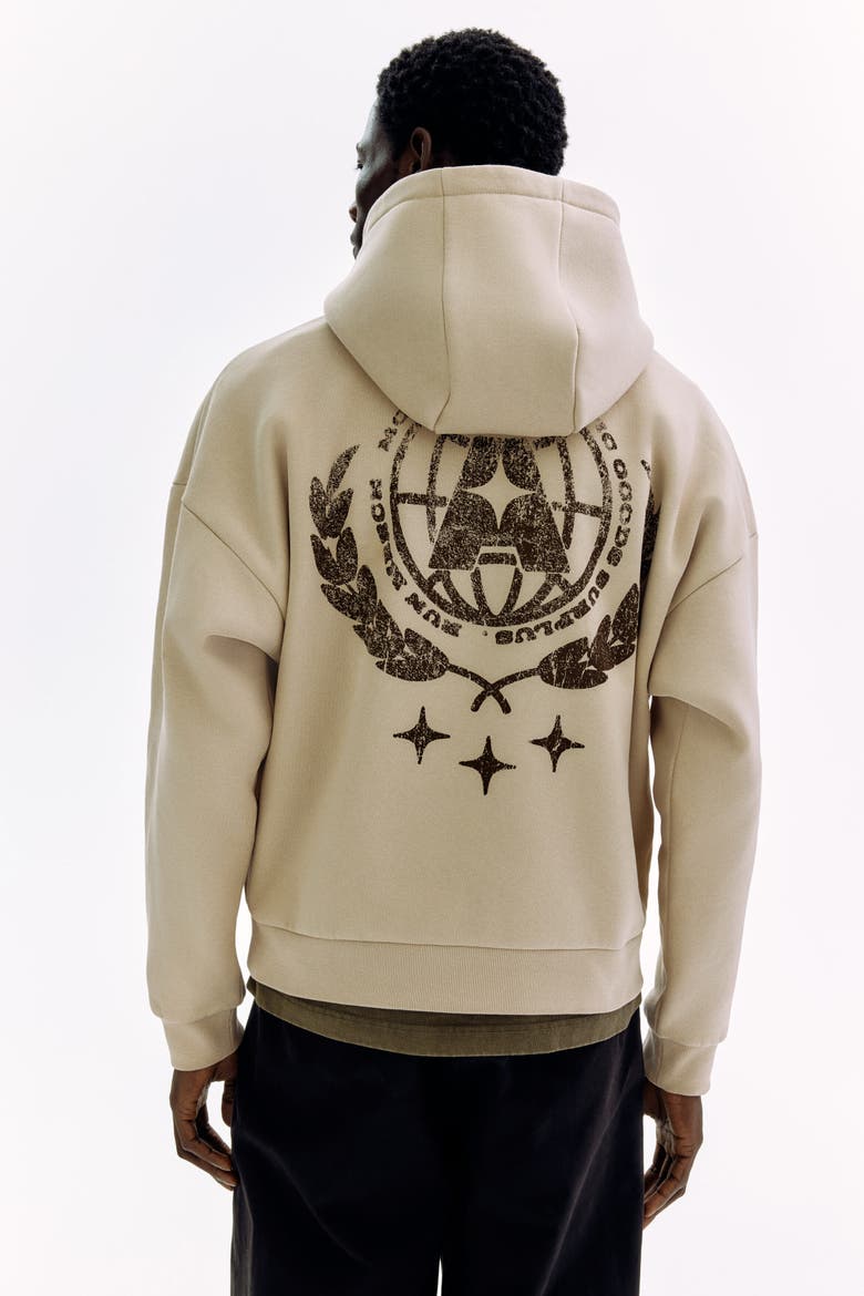Loose Fit Hoodie, Alternate, color, Beige/Running Club