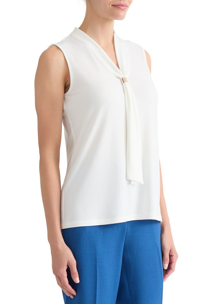 Tie Neck Sleeveless Top, Alternate, color, VANILLA ICE