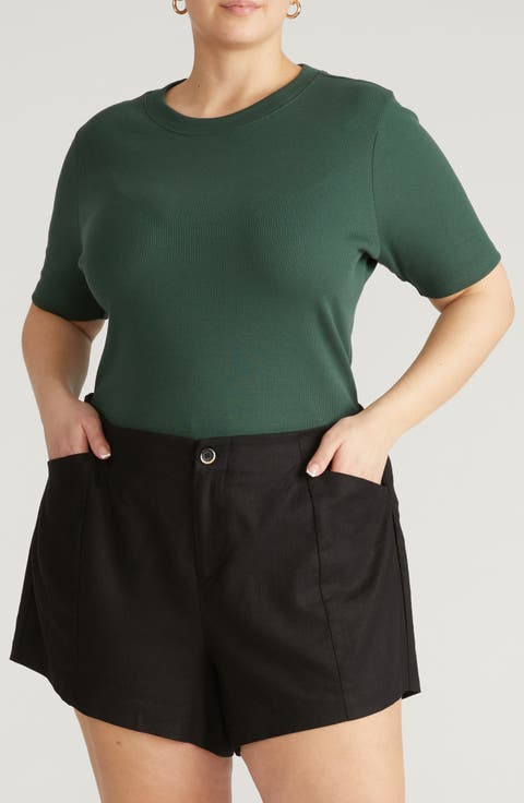 Classic Rib Short Sleeve Top (Regular & Plus)
