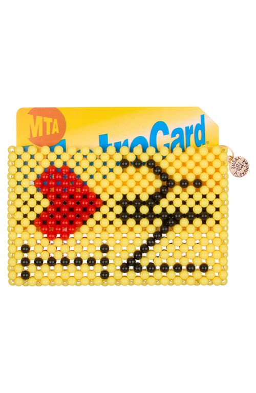 Susan Alexandra I Love Ny Beaded Card Holder In Yellow