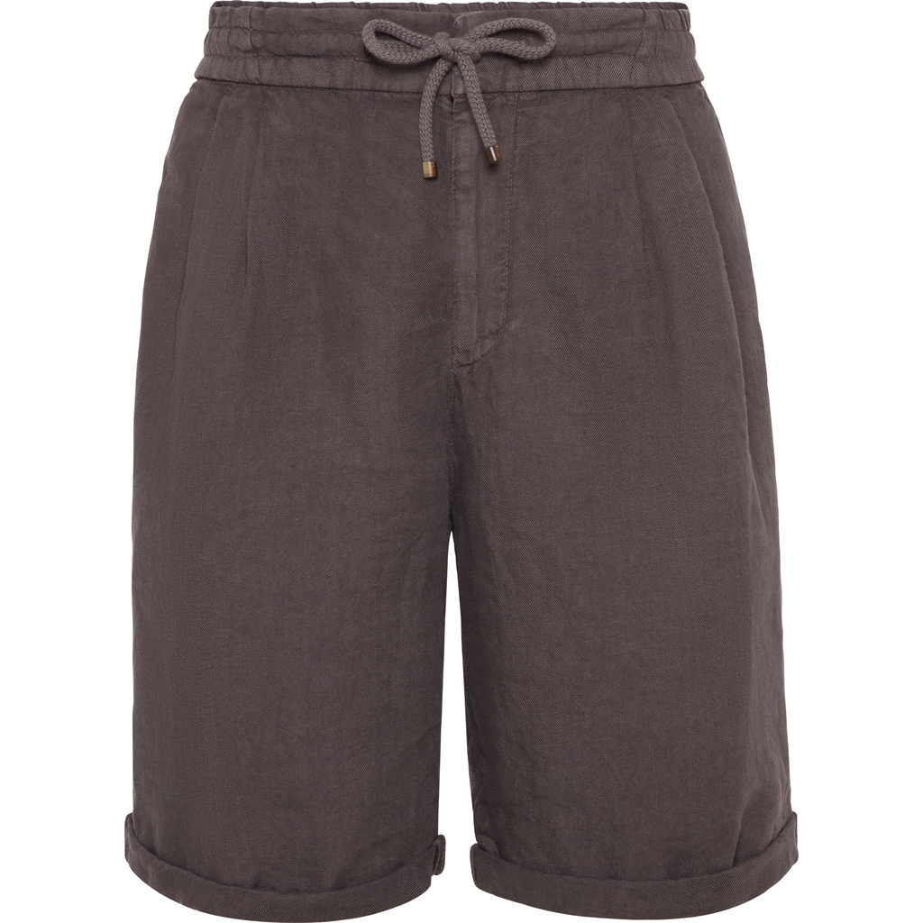Brunello Cucinelli Bermuda Shorts With Drawstring In Coffee