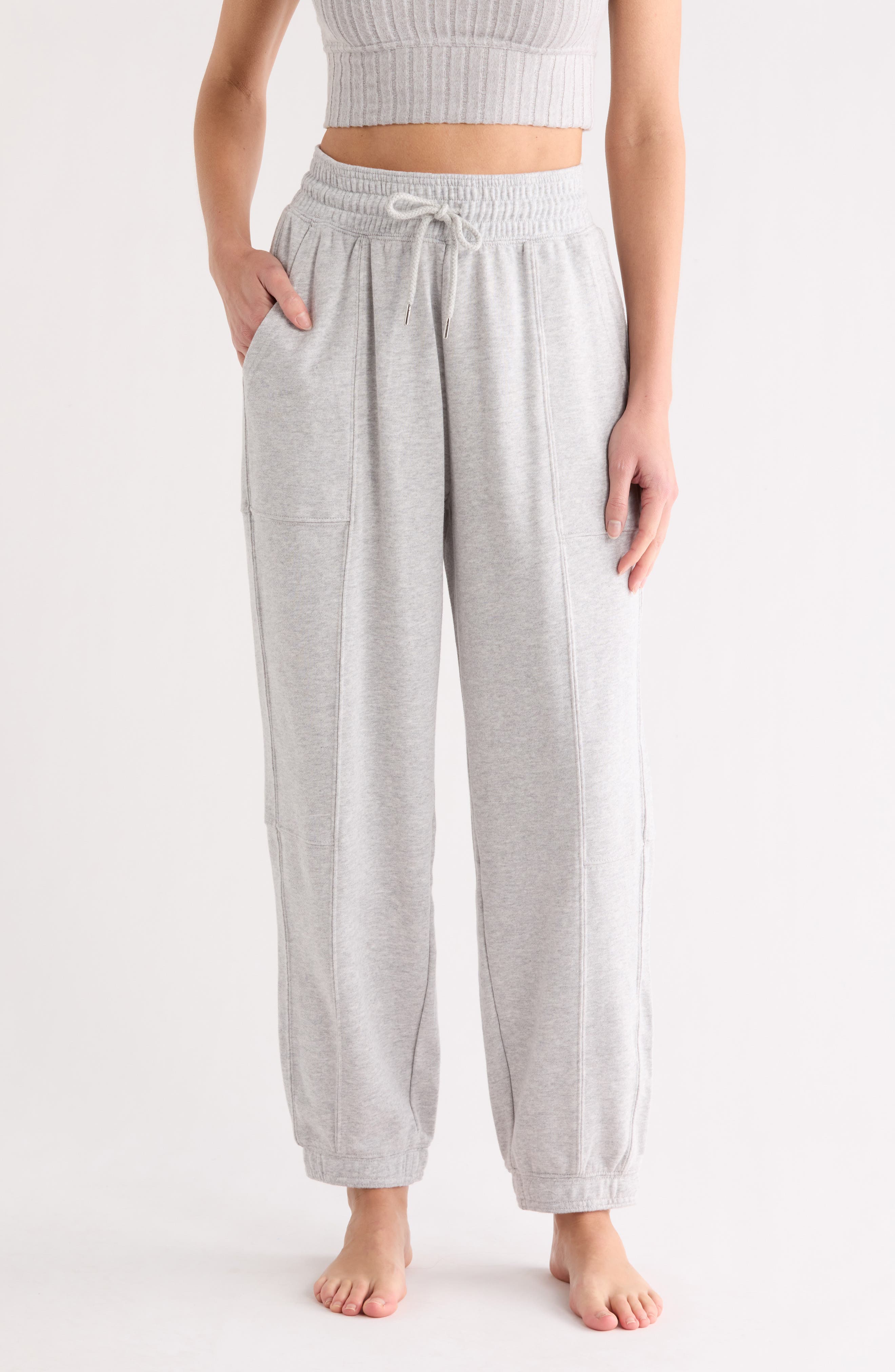 YOGALICIOUS High Rise Washed Terry Joggers