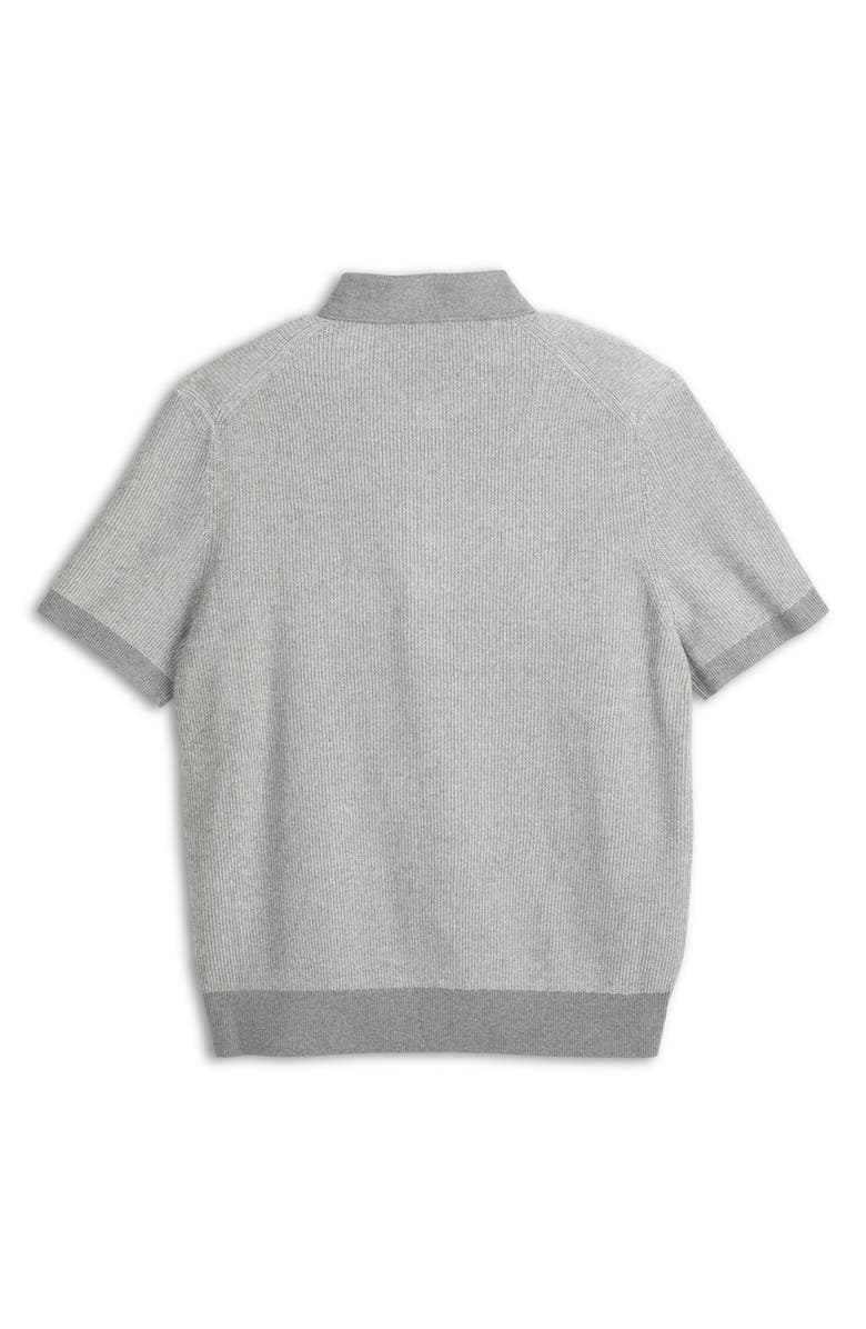 Scotch & Soda Recycled Cotton Blend Polo Sweater, Alternate, color, Gull