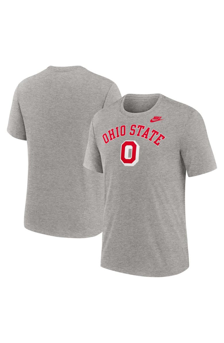 Nike Men's Nike Heather Gray Ohio State Buckeyes Legacy Arch Tri-Blend T-Shirt, Main, color, Heather Gray