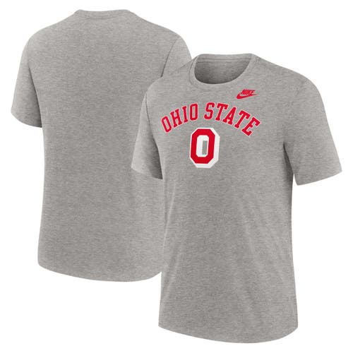 Nike Heather Gray Ohio State Buckeyes Legacy Arch Tri-blend T-shirt In Neutral