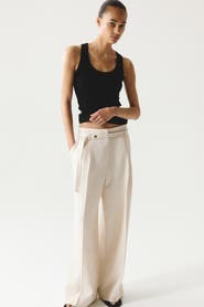 H&M Wide-leg Pants With Belt