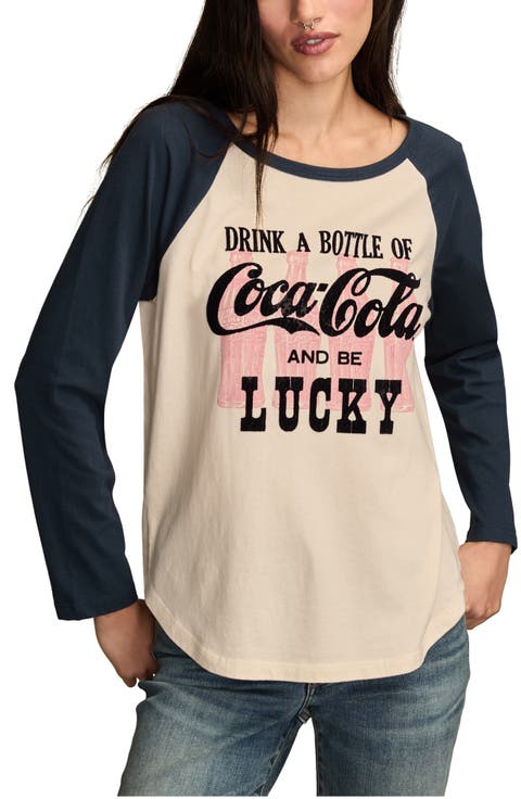 Coca-Cola® Colorblock Long Sleeve Cotton Graphic T-Shirt