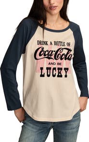 Lucky Brand Coca-Cola® Colorblock Long Sleeve Cotton Graphic T-Shirt