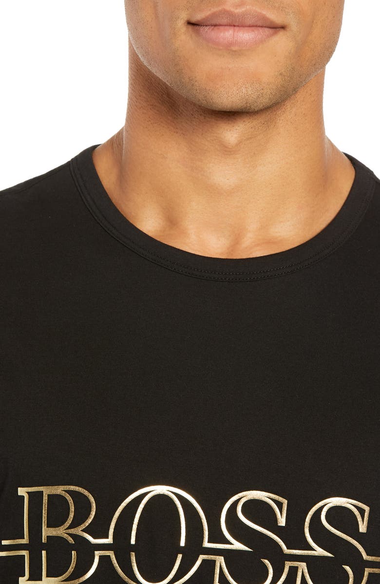 BOSS Regular Fit Gold Logo T-Shirt, Alternate, color, 