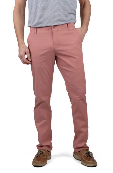 Straight Leg Stretch Cotton Blend Chino Pants