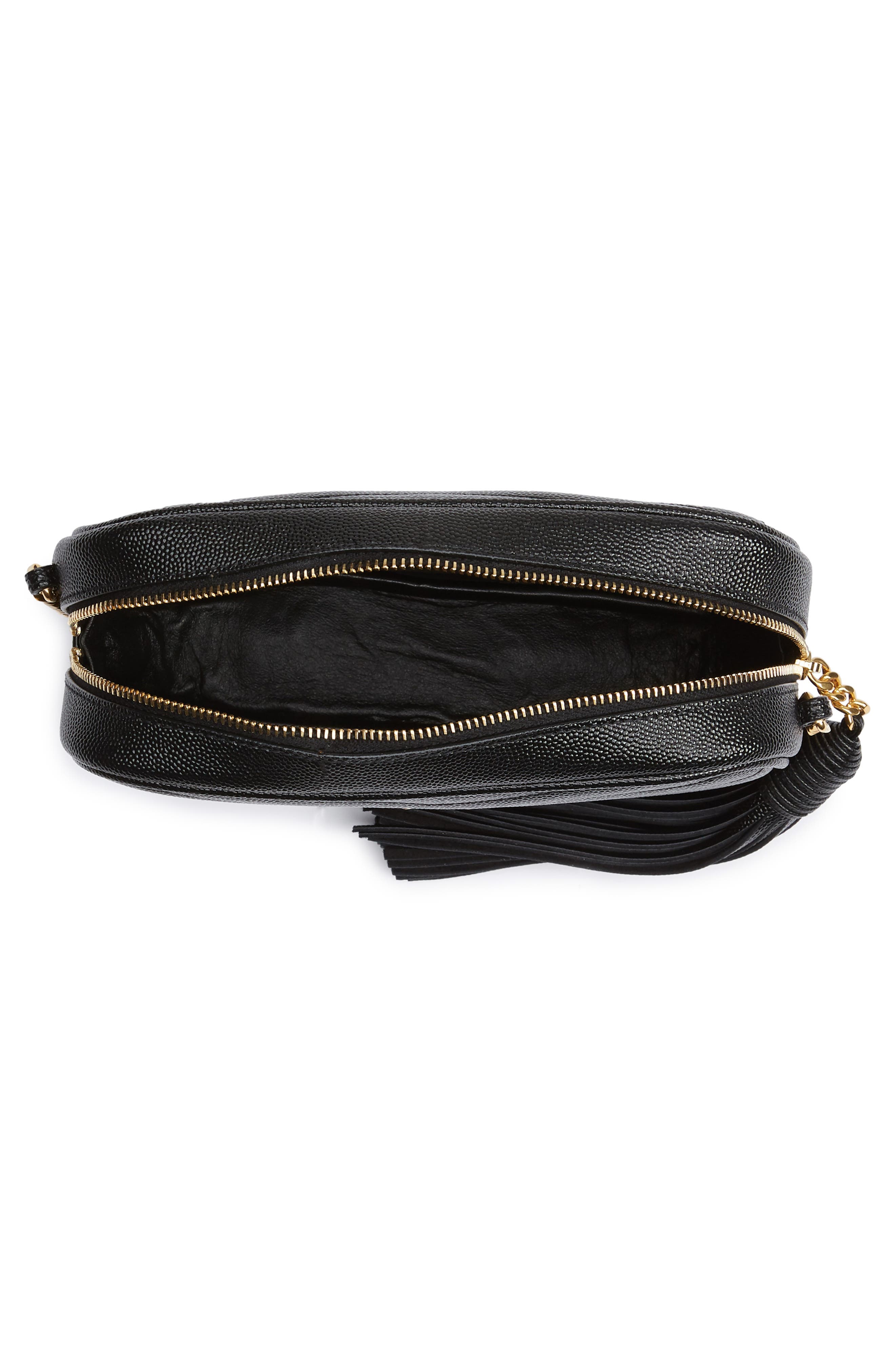Mini Lou Quilted Leather Crossbody Bag, Alternate, color, NOIR